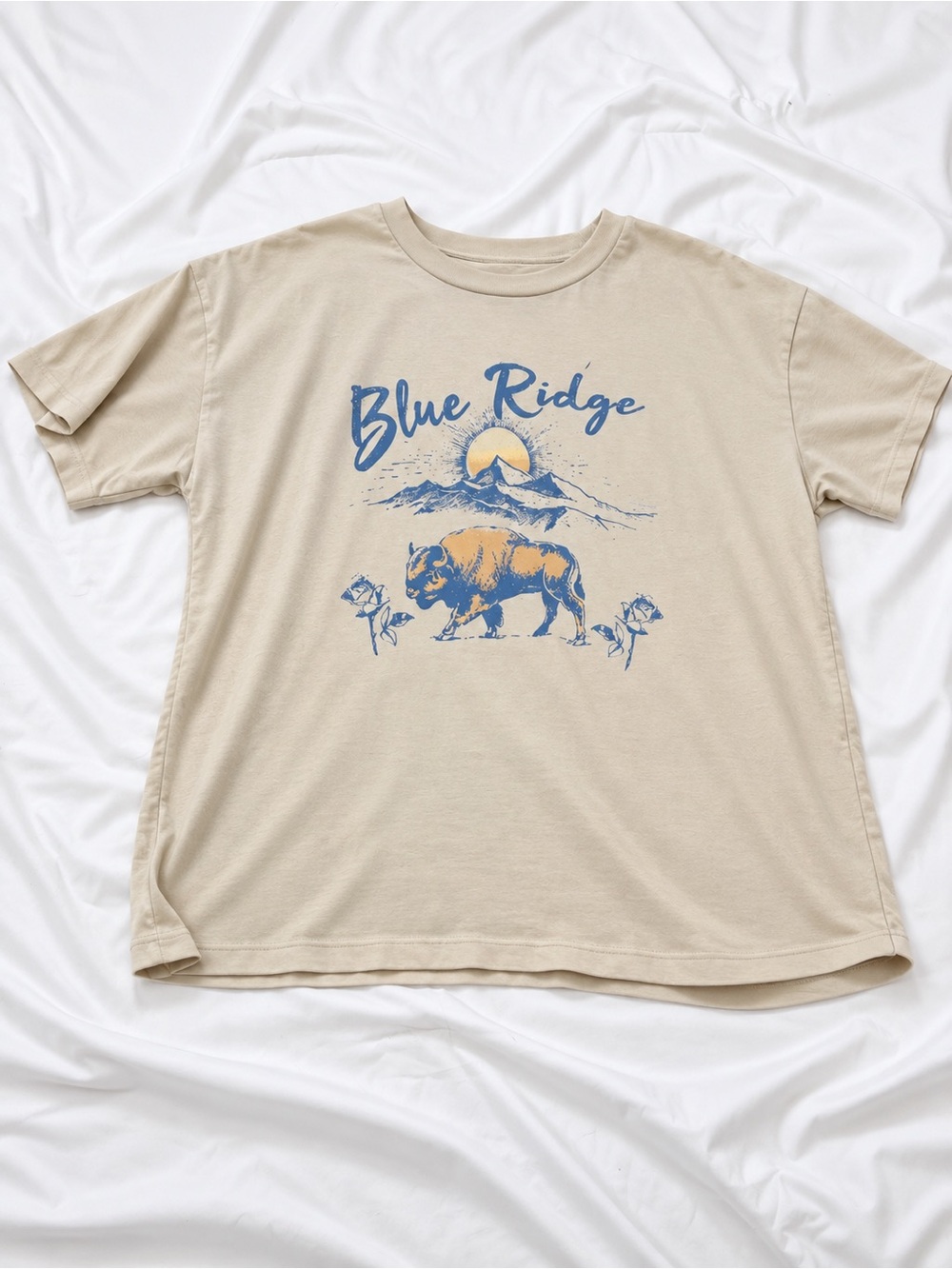 Nordstrom Beige Graphic 'Blue Ridge' Short Sleeve Tee